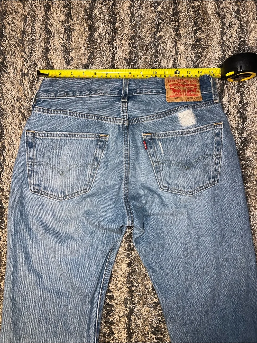 Levi's Light Blue Men's Straight Jeans with Distressed Details